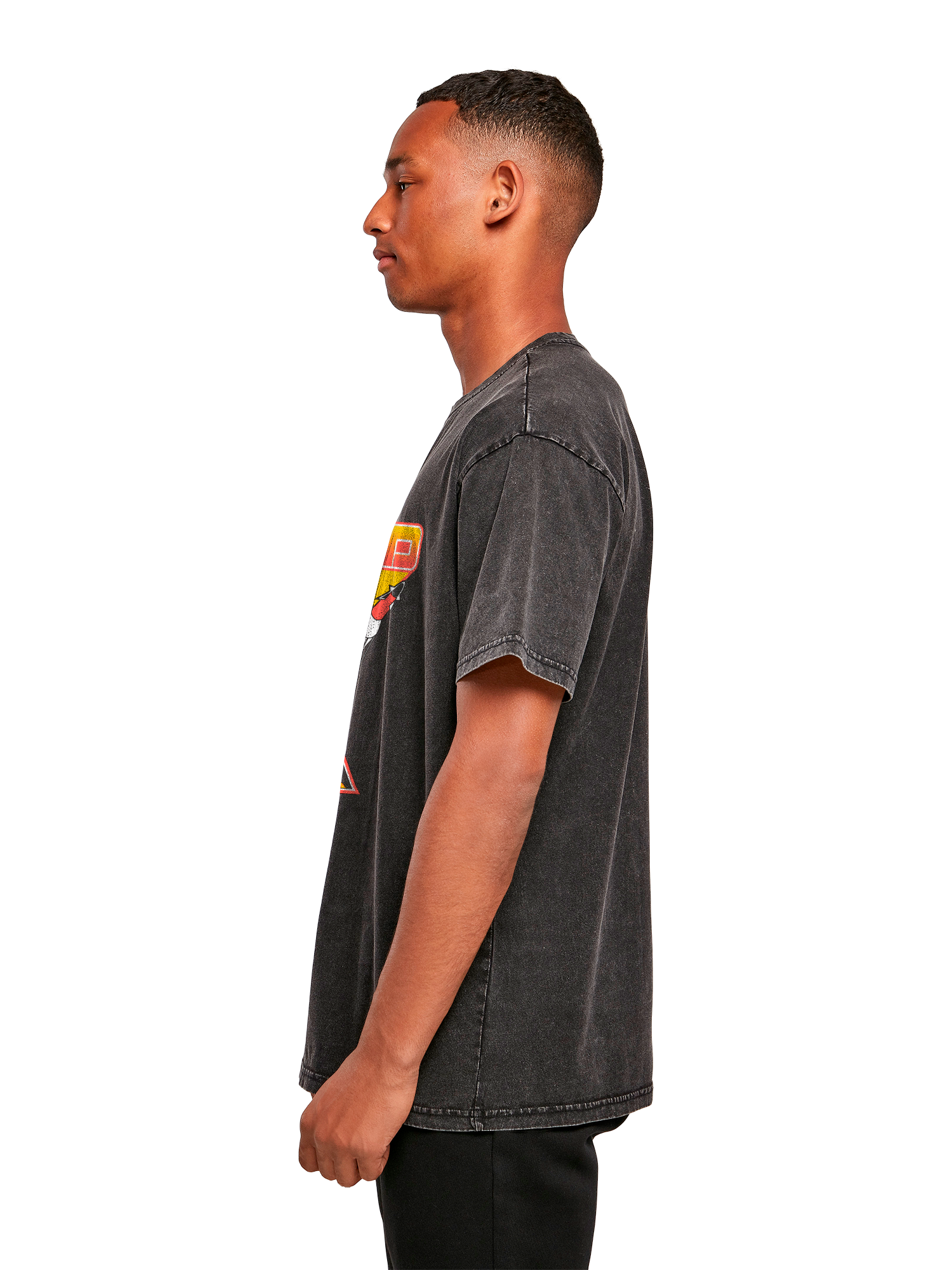 Missile Command Triple Shot Atari Retro Gaming with Acid Washed Heavy Oversize Tee