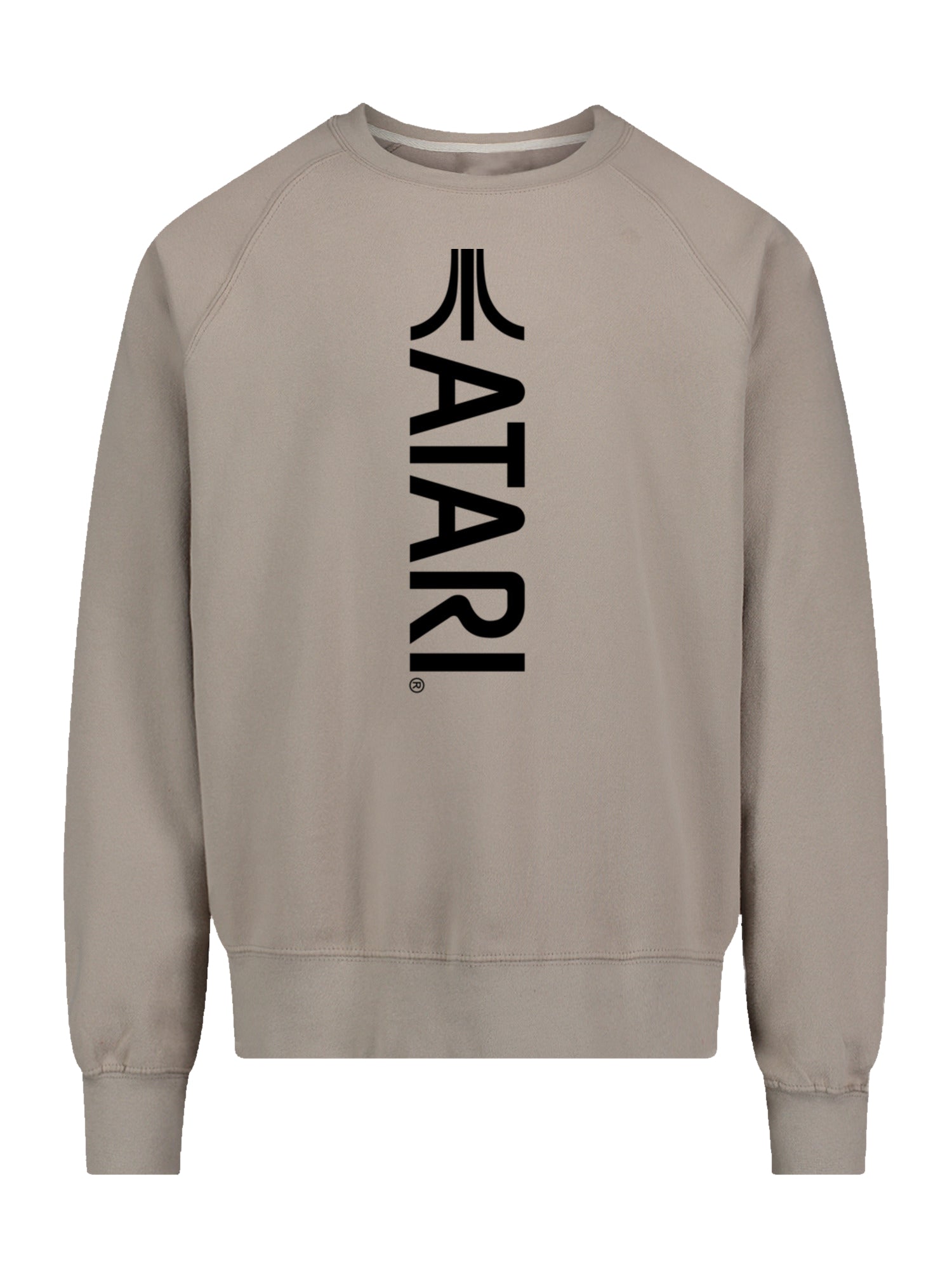 Juegos Atari Logotipo Vertical Black Retro Gaming con Vintage Fleece Raglan Crew
