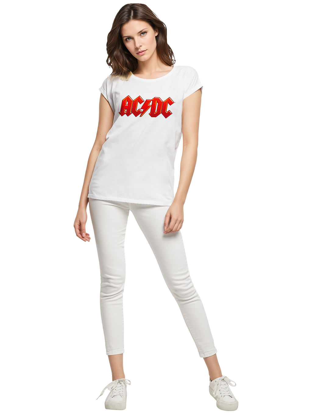 ACDC Dunkelrotes Logo Damen T-Shirt