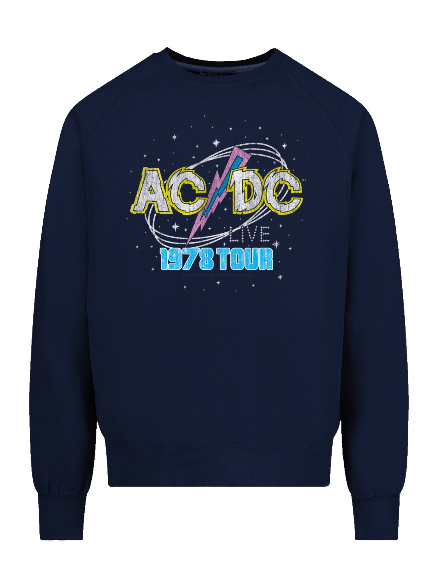 ACDC 1981 Live Tour with Vintage Fleece Raglan Crew