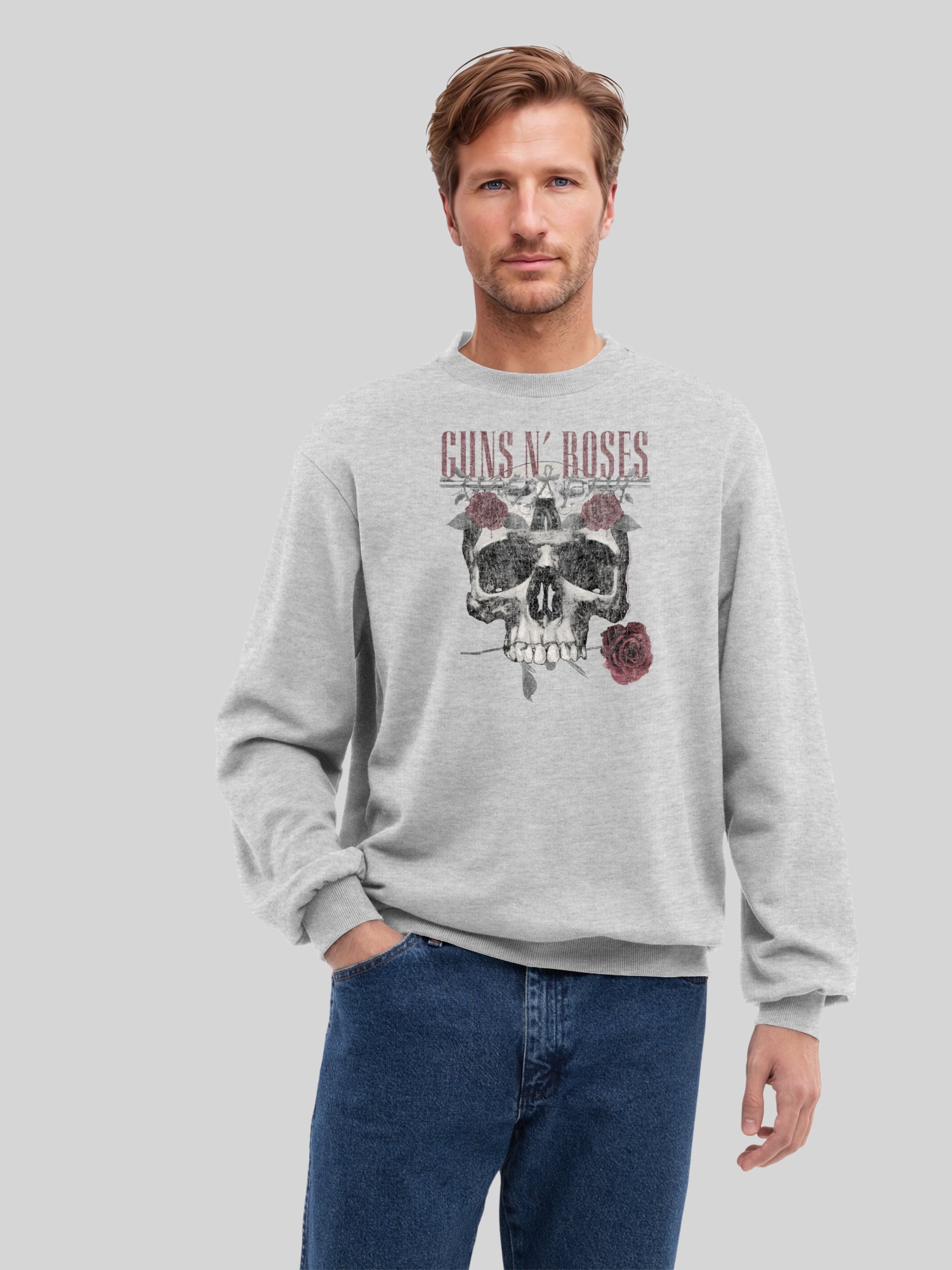Guns N 'Roses Roses Calavera con Blanks verdaderos | Suéter regular para hombres