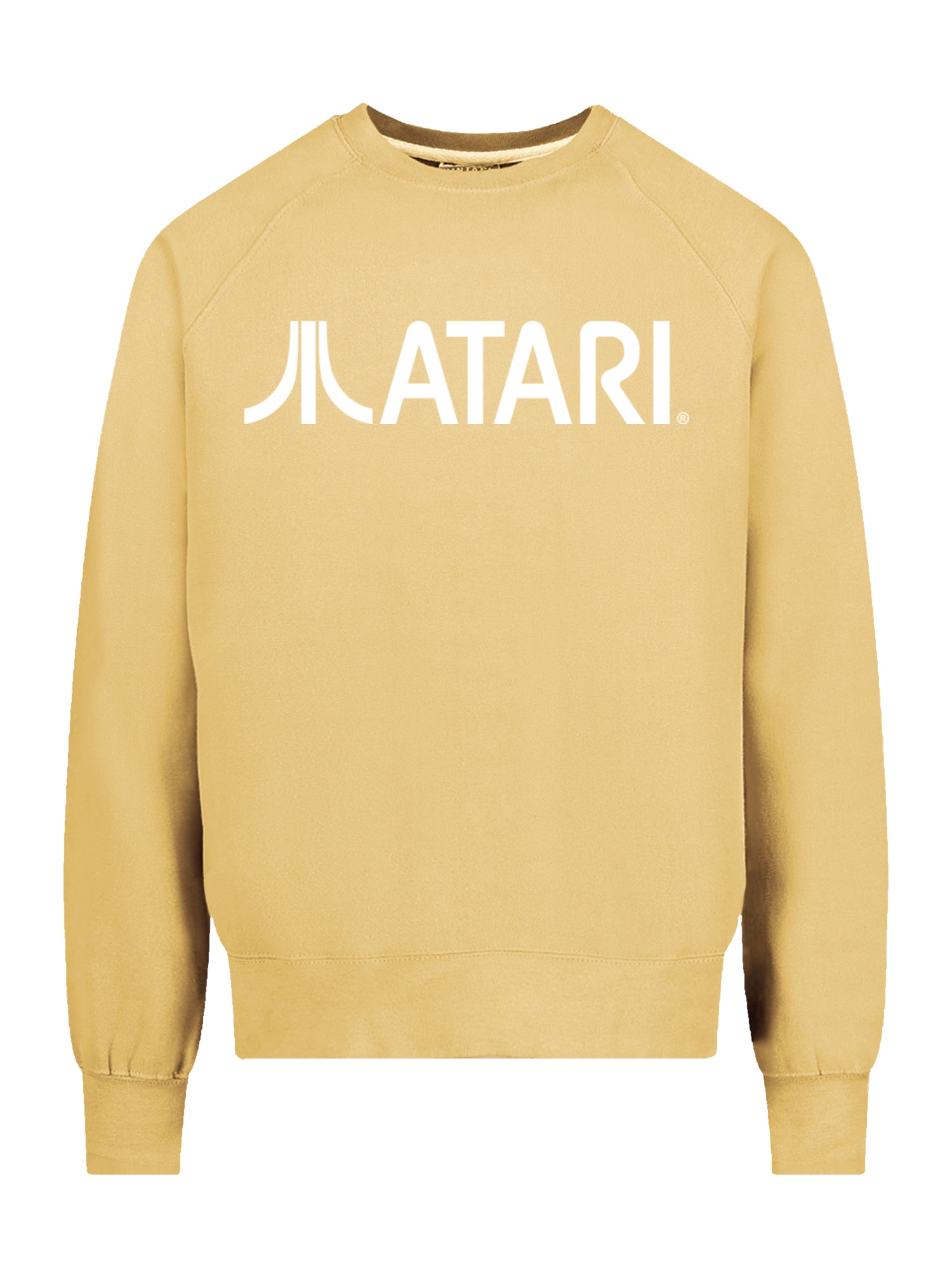 Logotipo de Atari Games White Retro Gaming Horizontal con Vintage Fleece Raglan Crew