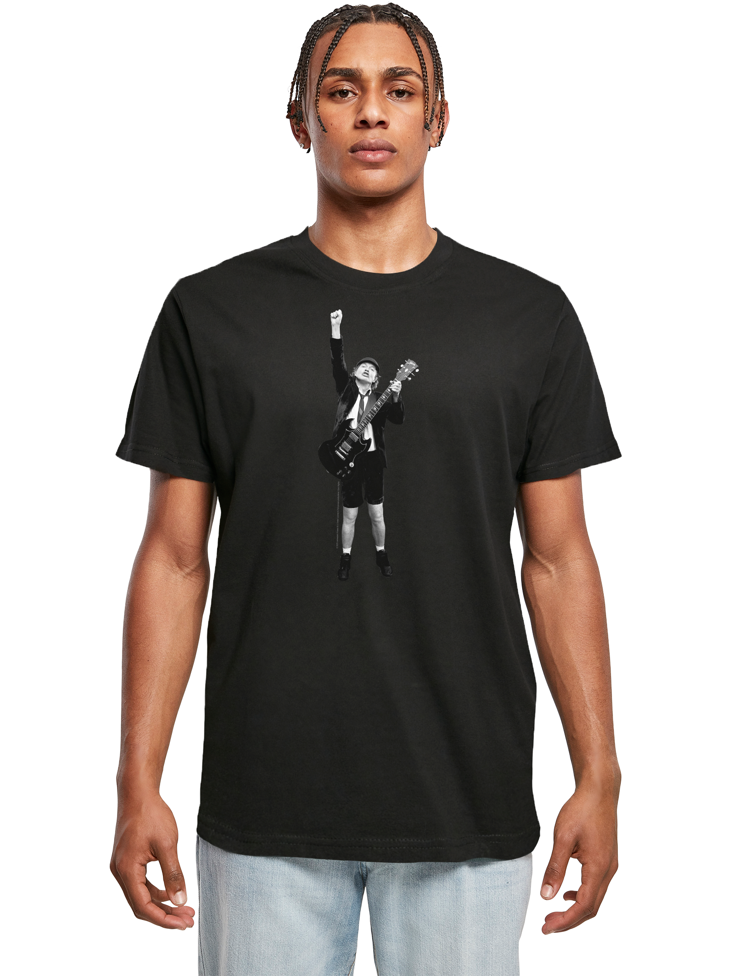 ACDC Angus Young a coupé avec du t-shirt rond