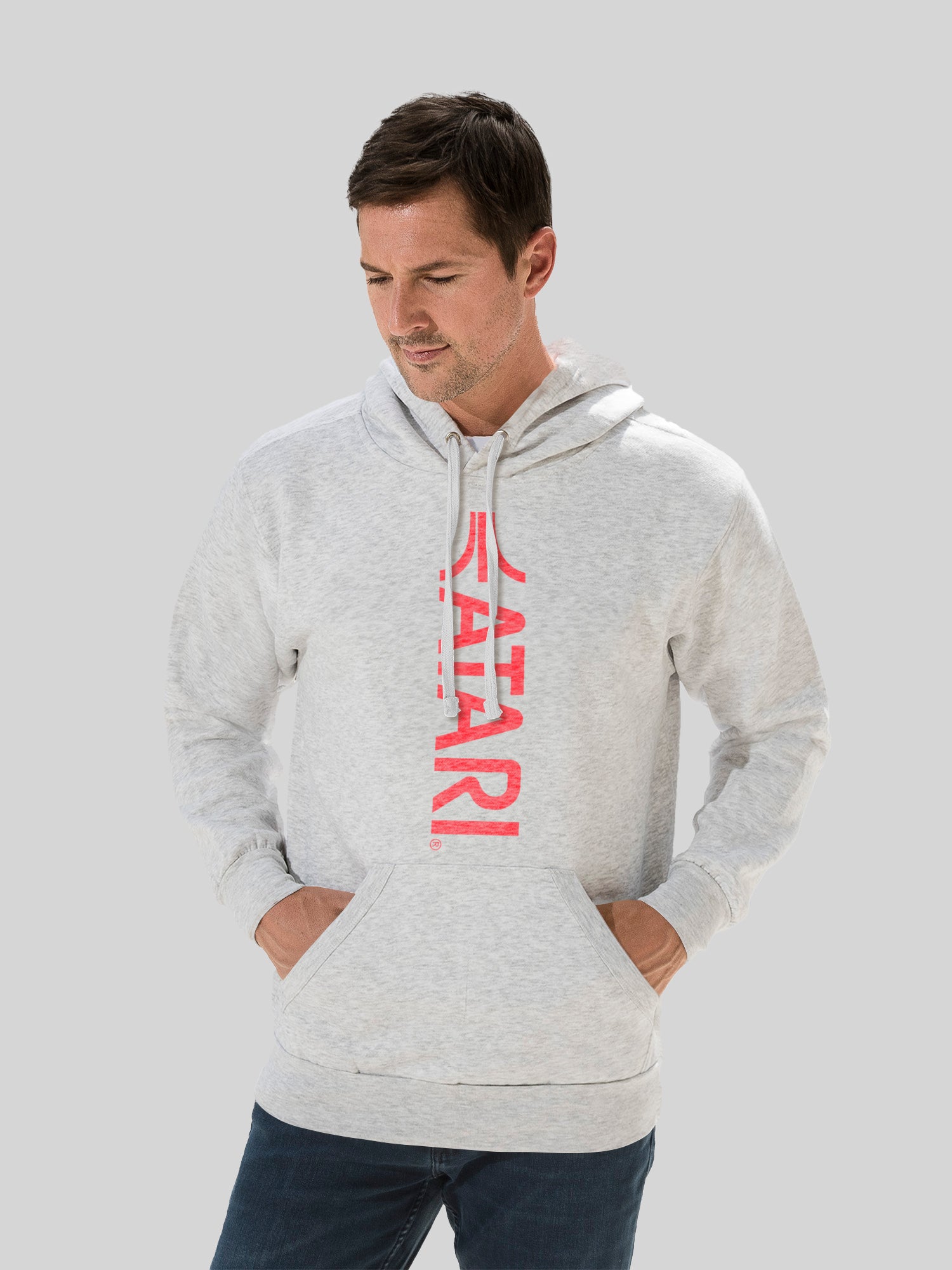 Atari Games Vertical Logo Red Retro Gaming mit Vintage Fleece Hood