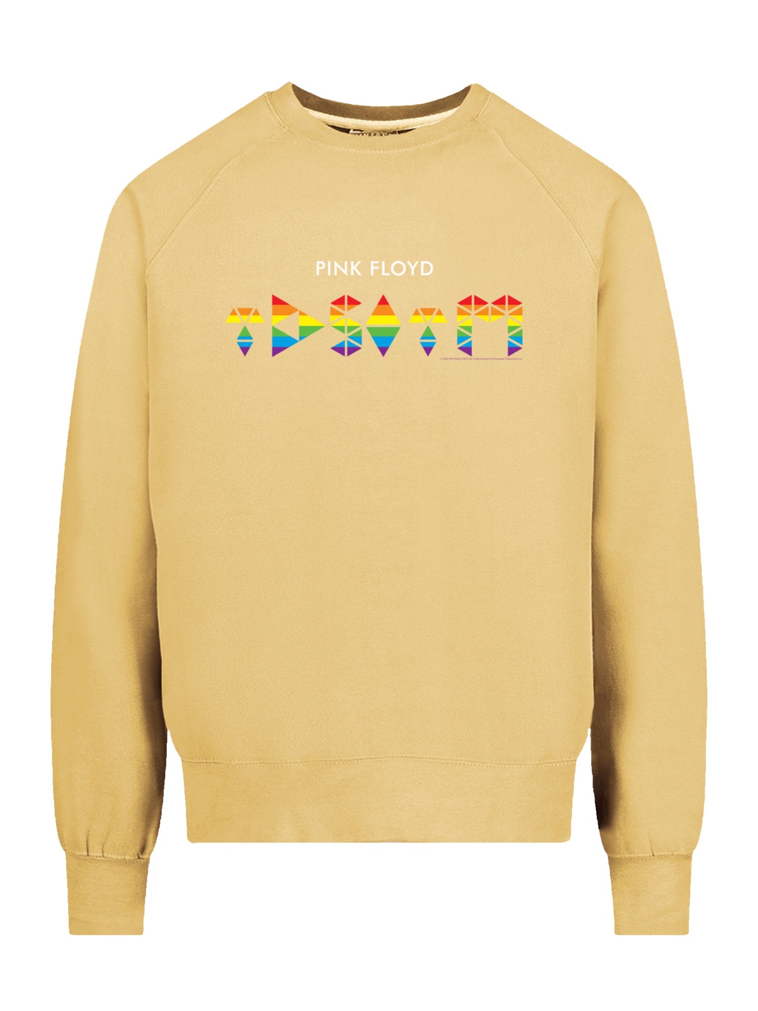 Pink Floyd TDSOTM Rainbow avec l'équipage de la toison vintage Raglan