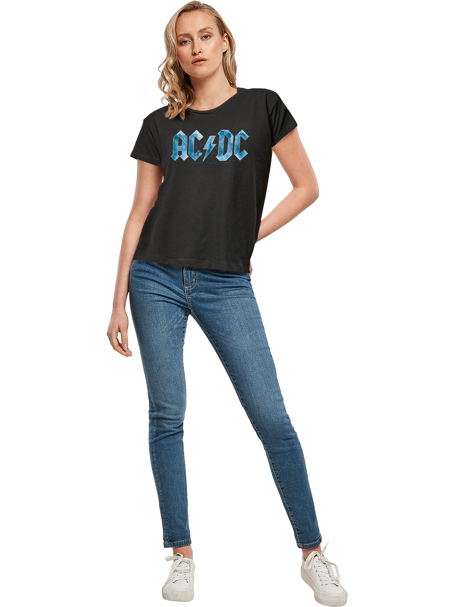 ACDC Blue Ice Logo Damen Box T-Shirt