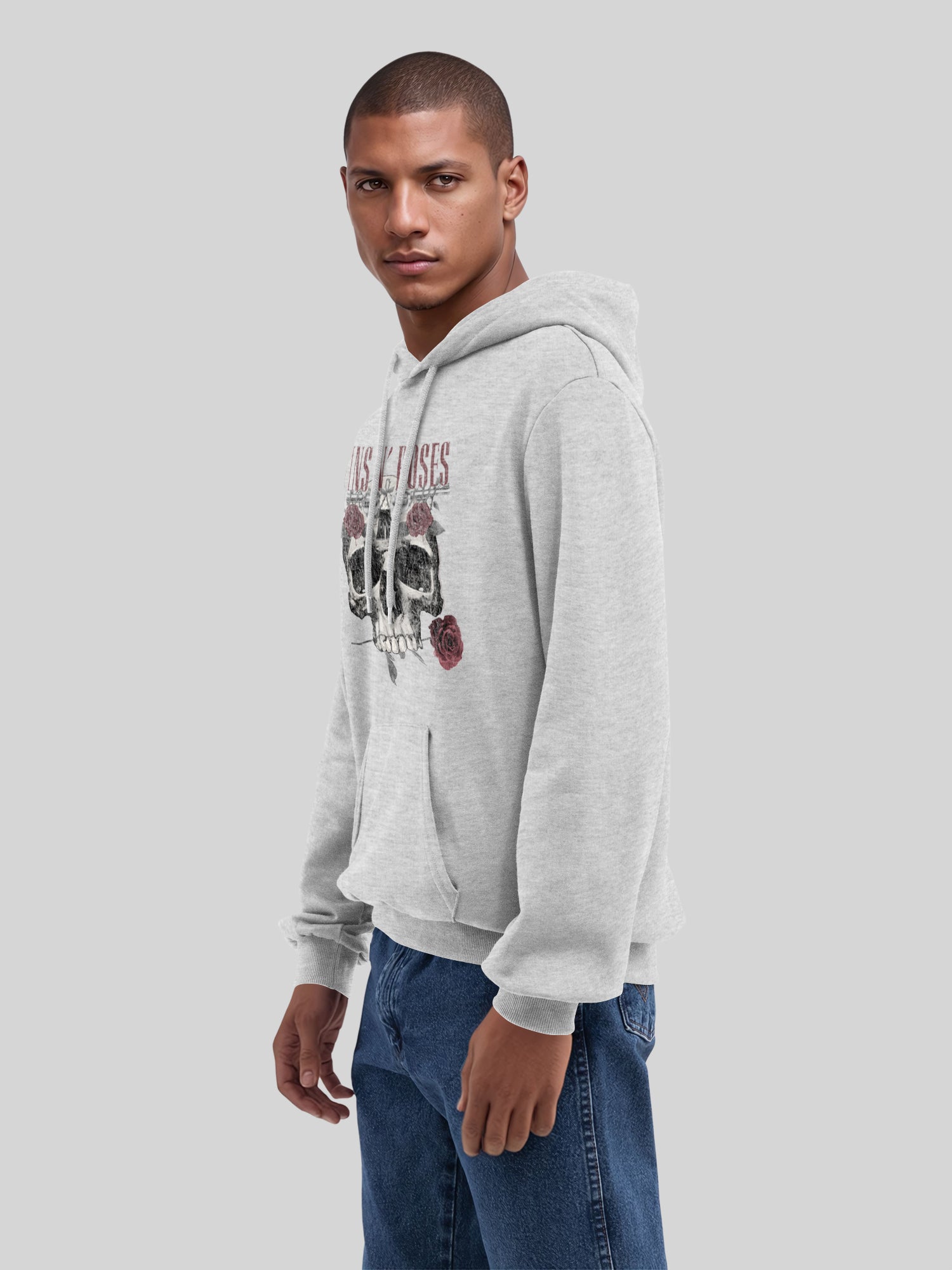 Guns N 'Roses Roses Calavera con Blanks verdaderos | Sudadera con capucha regular para hombres