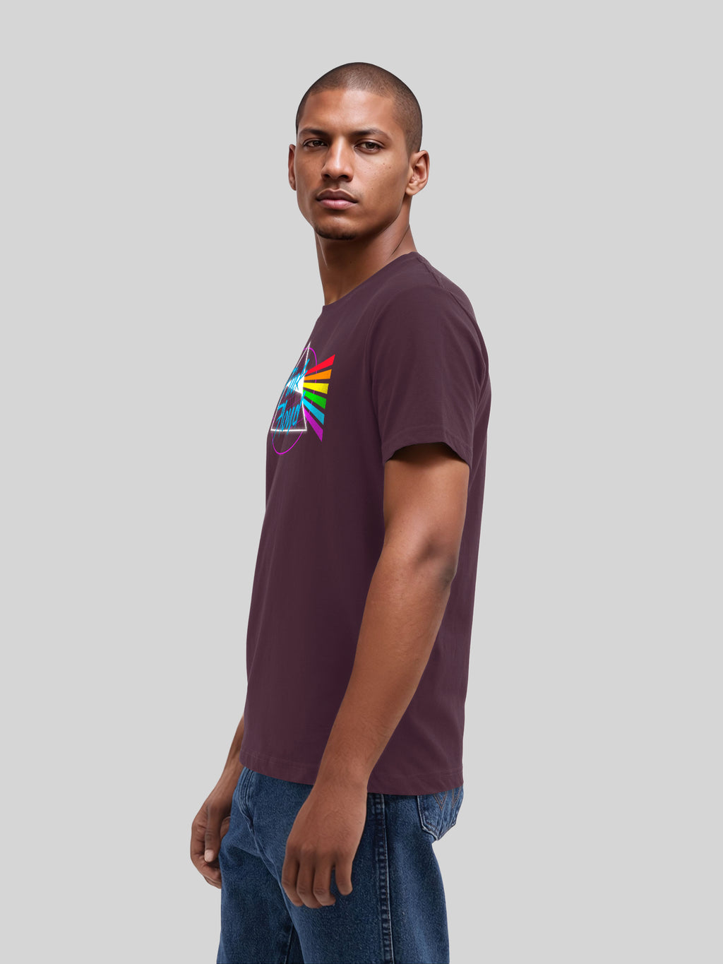 Pink Floyd Neon Dark Side with True Blanks | Mens Regular Tee