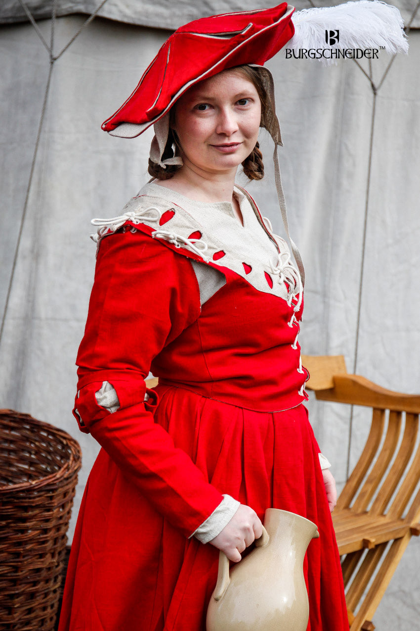 Mangas Landsknecht Cortes Flora Rojo/Natural