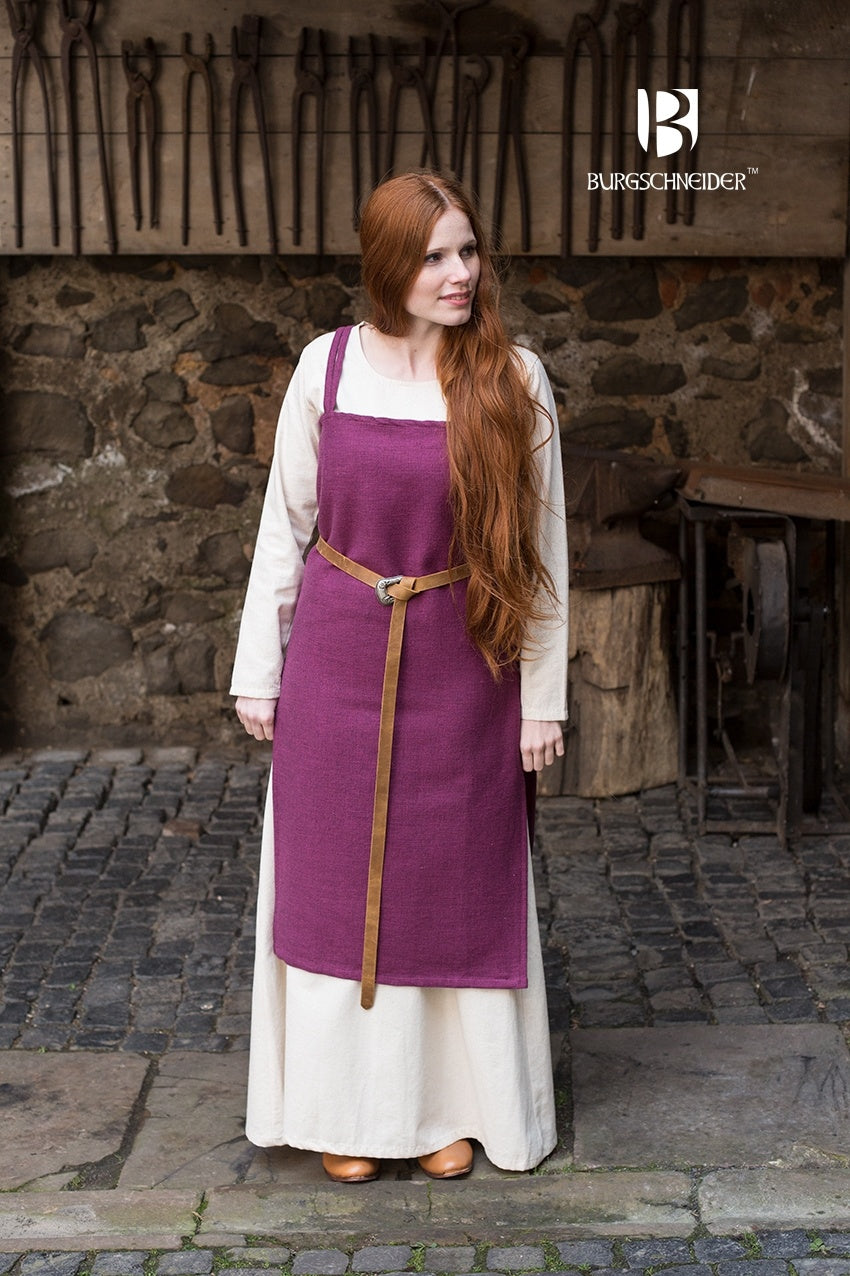 viking purple dress Burgundy diamond-weave wool dress
