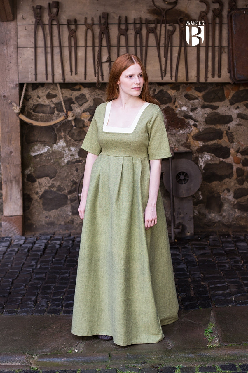 Robe Frideswinde en vert de tilleul
