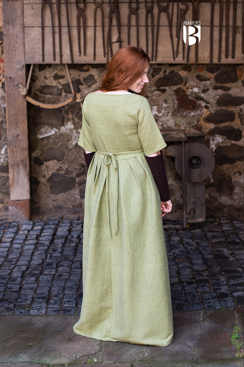Robe Frideswinde en vert de tilleul