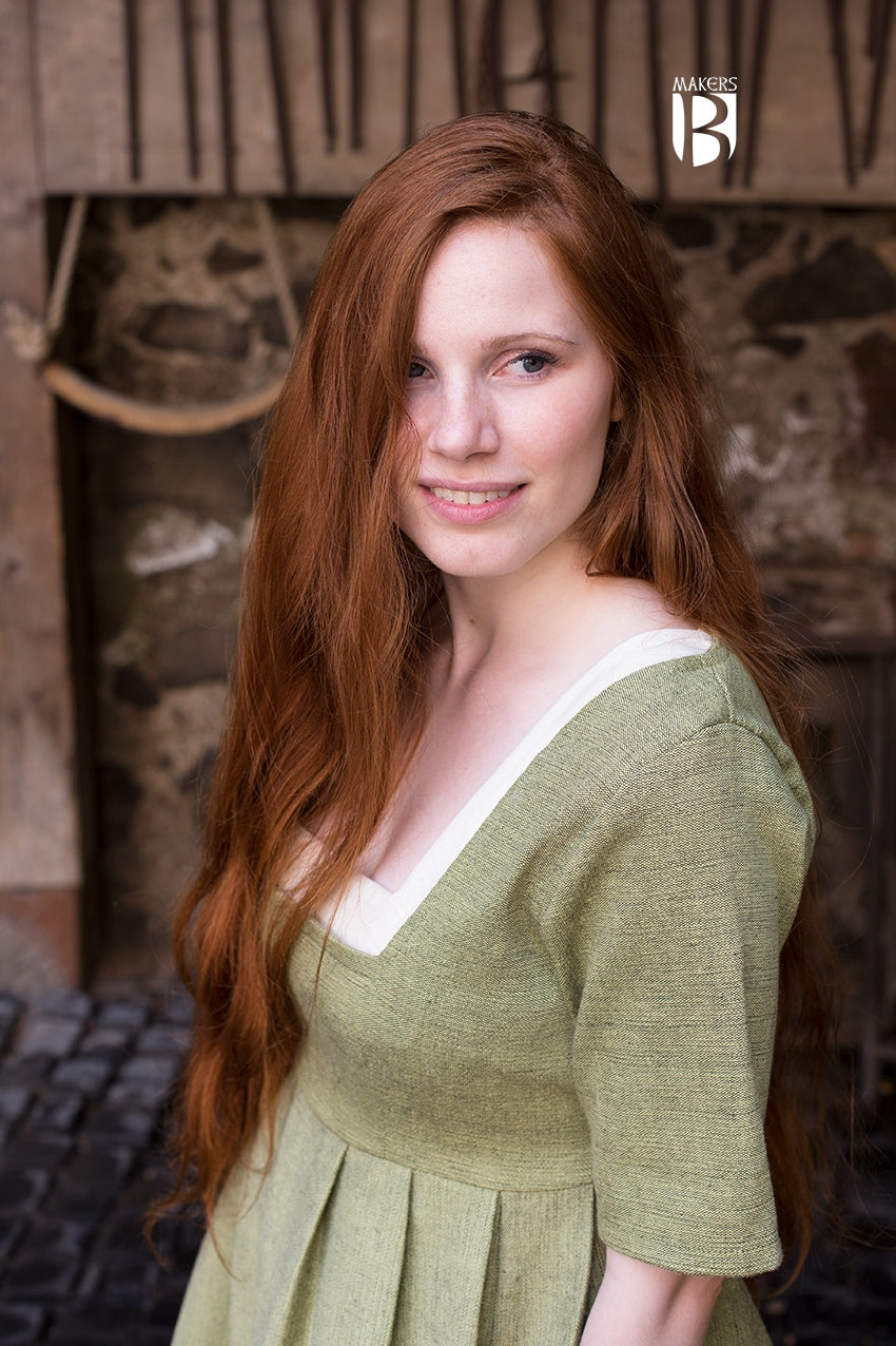 Robe Frideswinde en vert de tilleul