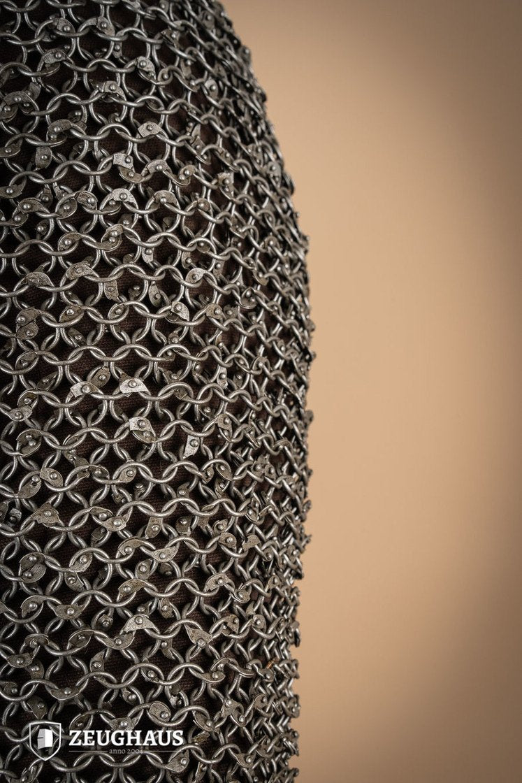 Chainmail Haubergeon Roundring Riveted 10mm Steel Oiled