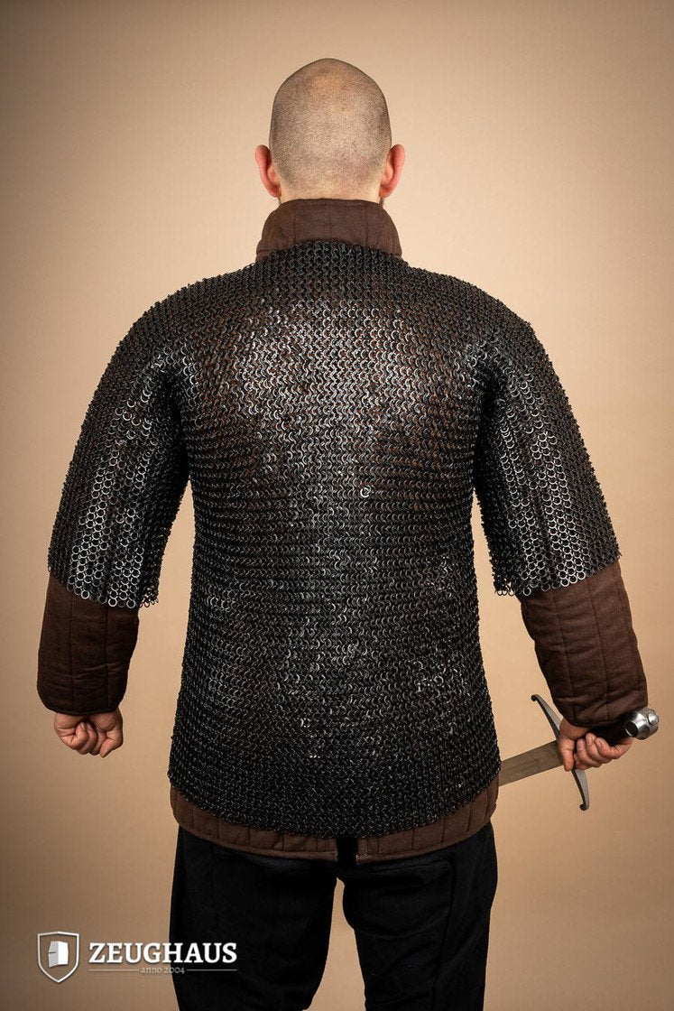 Chainmail Haubergeon Flatring Riveted 9mm Burnished