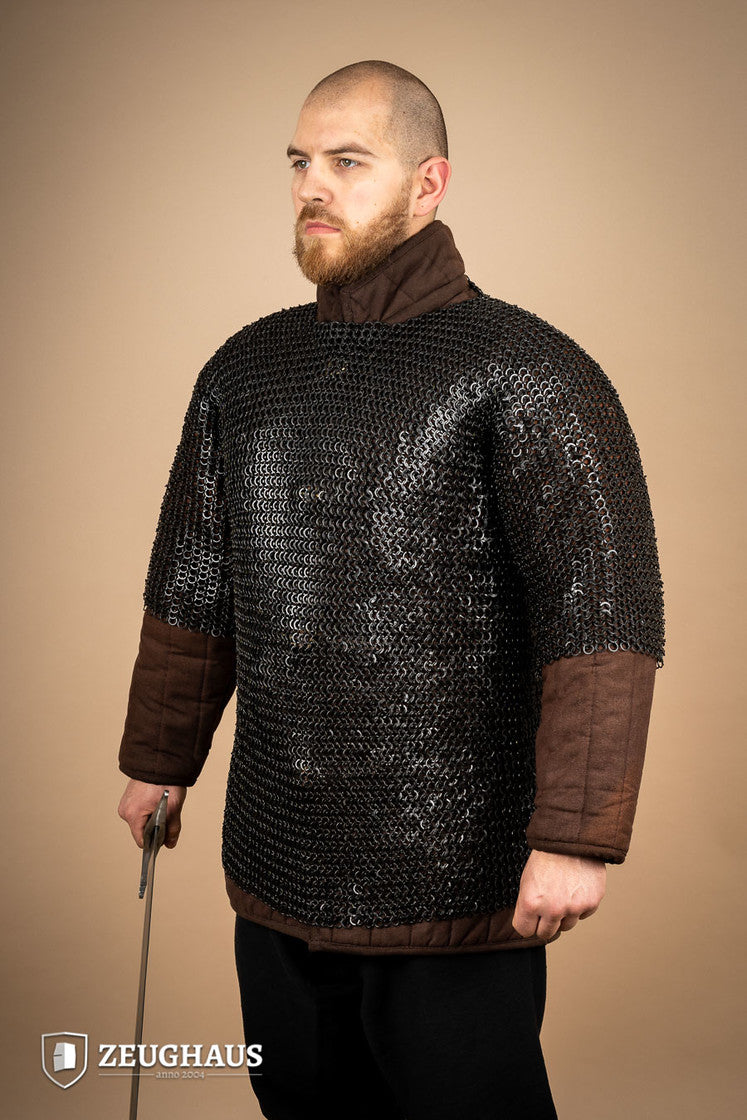 Chainmail Haubergeon Flatring Riveted 9mm Burnished