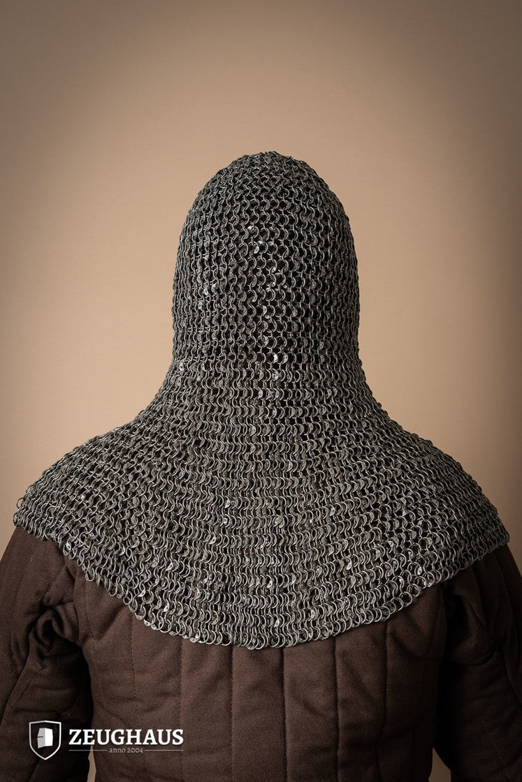 Chainmail Hood Roundring Riveted 10mm Steel Oiled