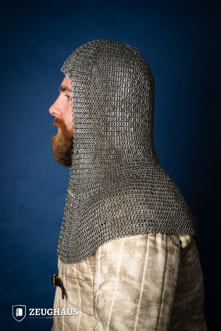 Chainmail Hood Flatring Riveted 6mm Steel Oiled