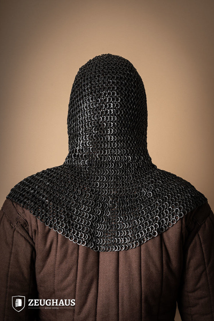 Chainmail Hood Flatring Riveted 9mm Burnished