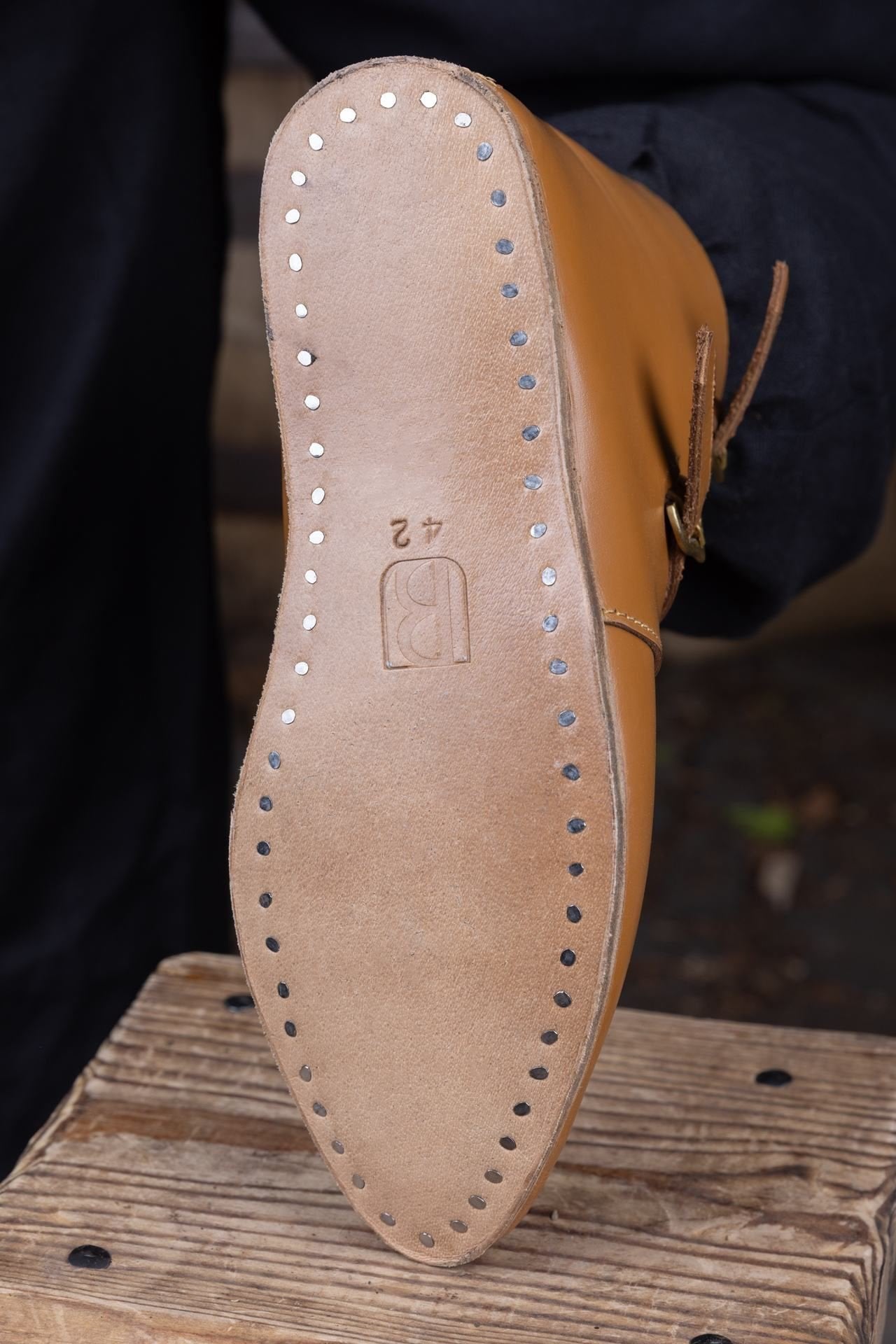 Medieval Half Boots Adelhelm Light Brown