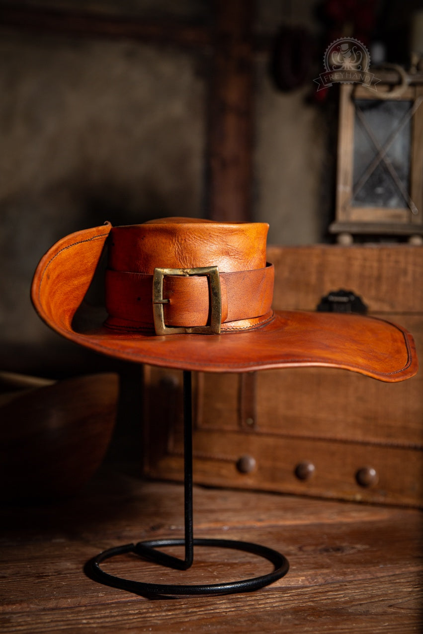 Leather Hat Musketeer Brown