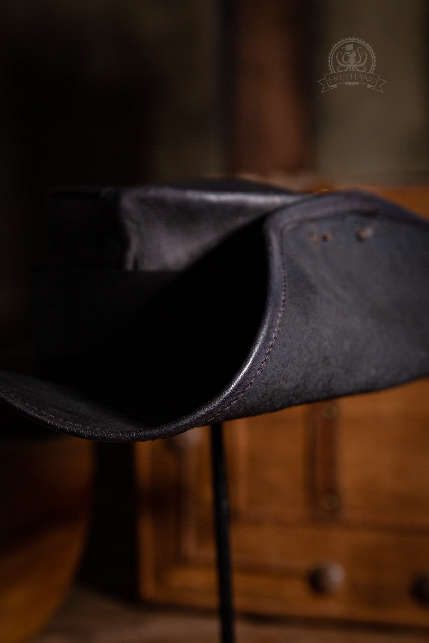 Leather Hat Musketeer Black