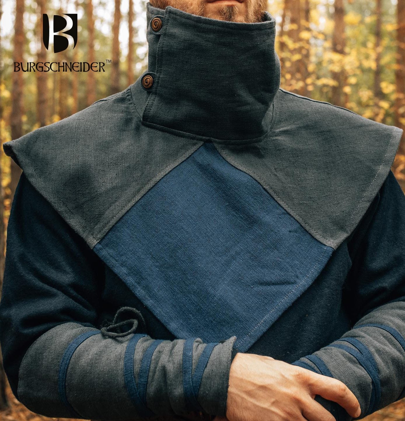 Collar vikingo Vaskur gris azul