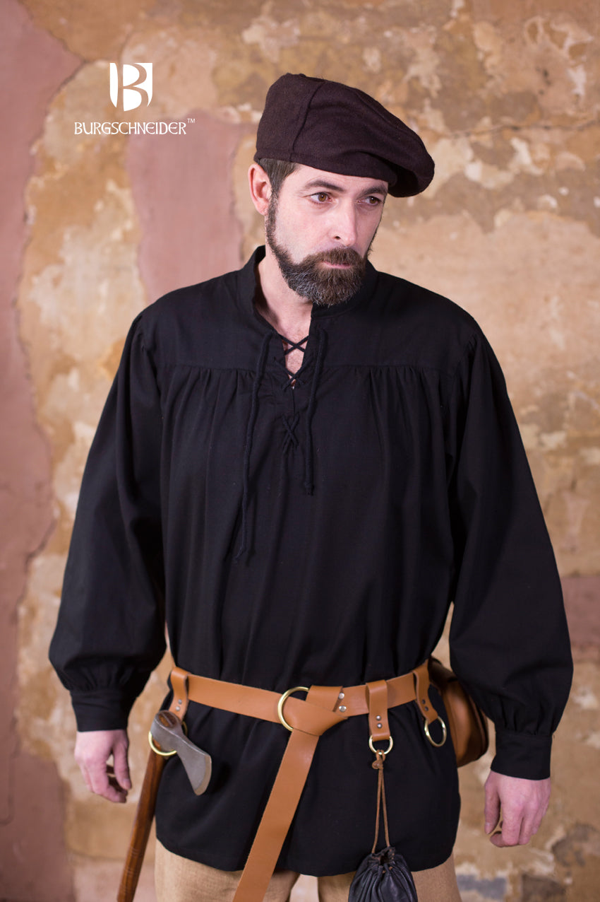 Chemise lacée au col Störtebecker - Noir