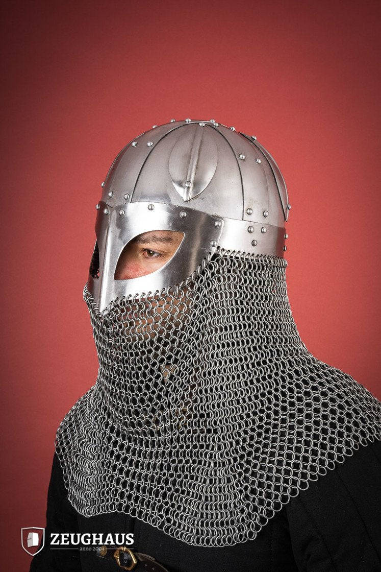 full face motorcycle helmet viking design Viking Spectacle Helmet with Aventail 1,6mm Polished